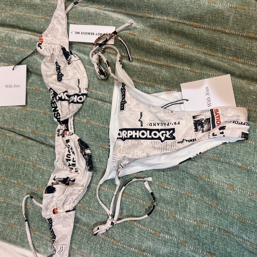 With Jean BNWT Newspaper Bikini